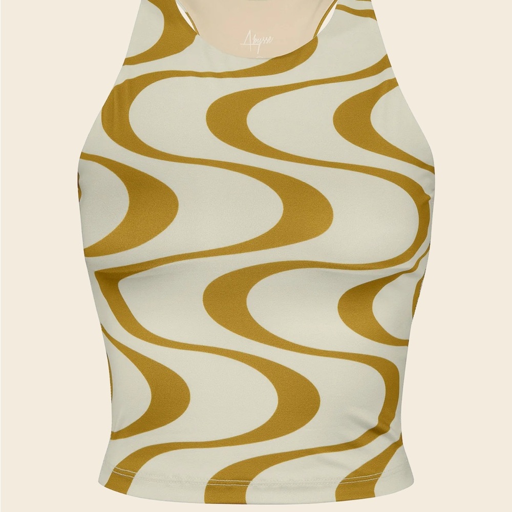 Uniquely fun 2 piece bathing suit.